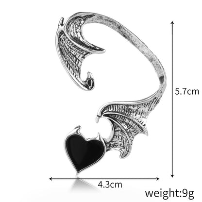 Retro Heart Shape Rose Snake Alloy Enamel Women's Ear Clips 1 Piece