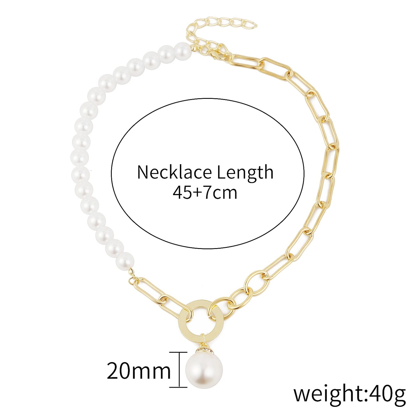 Elegant Geometric Alloy Plating Artificial Pearls Women's Necklace