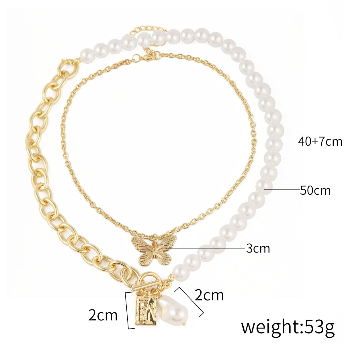 Elegant Geometric Alloy Plating Artificial Pearls Women's Necklace