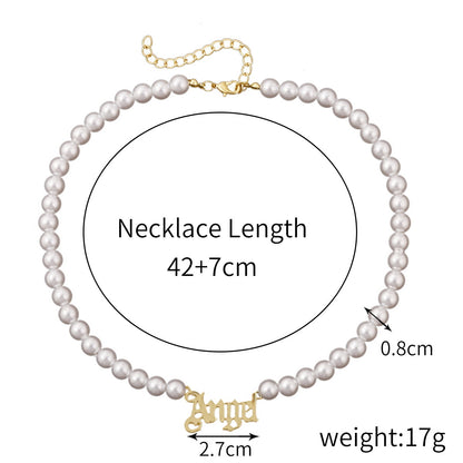 Elegant Geometric Alloy Plating Artificial Pearls Women's Necklace