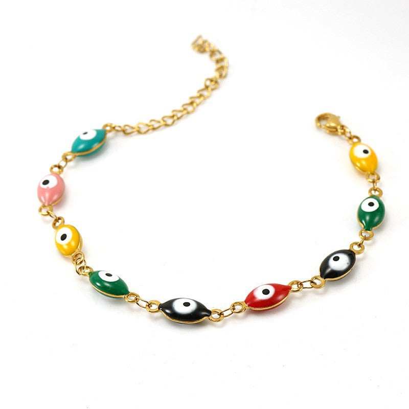 Fashion Devil's Eye Titanium Steel Enamel Bracelets 1 Piece