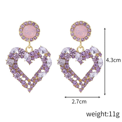 1 Pair Elegant Streetwear Heart Shape Alloy Drop Earrings