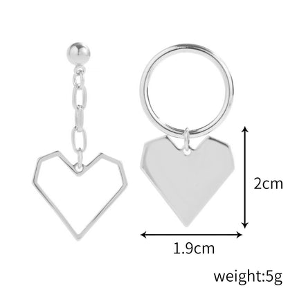 1 Pair Elegant Streetwear Heart Shape Alloy Drop Earrings