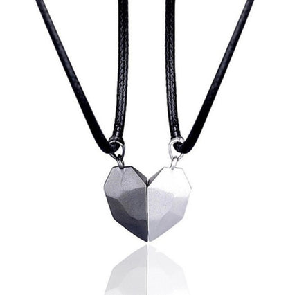 Romantic Heart Shape Alloy Plating Couple Pendant Necklace