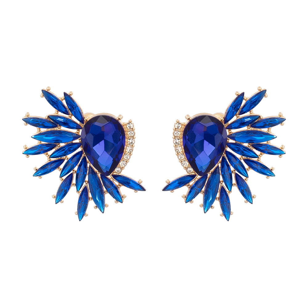 Fashion Floral Alloy Inlay Artificial Rhinestones Ear Studs 1 Pair