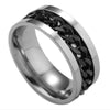 Simple Style Chains Print Titanium Steel Plating Rings 1 Piece