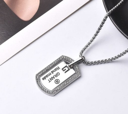 Fashion Animal Round Square Stainless Steel Alloy Inlay Rhinestones Pearl Unisex Pendant Necklace