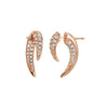 Simple Style Horns Copper Gold Plated Irregular Three-dimensional Zircon Ear Studs 1 Pair