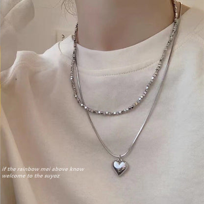 Fashion Star Titanium Steel Plating Opal Necklace 1 Piece