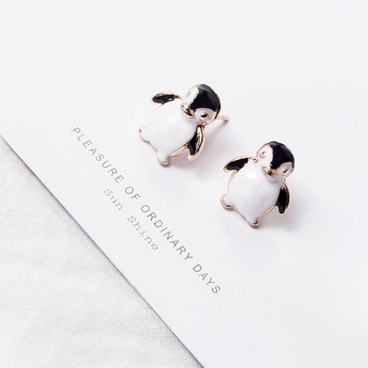 Cartoon Style Clouds Panda Strawberry Alloy Enamel Inlay Artificial Diamond Women's Ear Studs 1 Pair