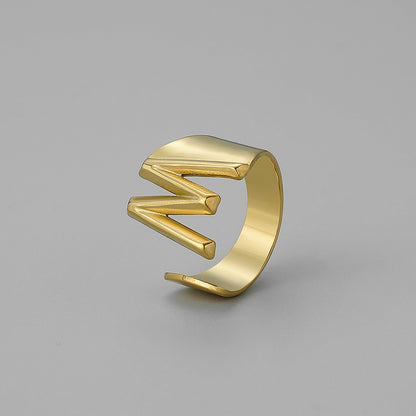 Ins Style Letter Titanium Steel Plating Open Ring