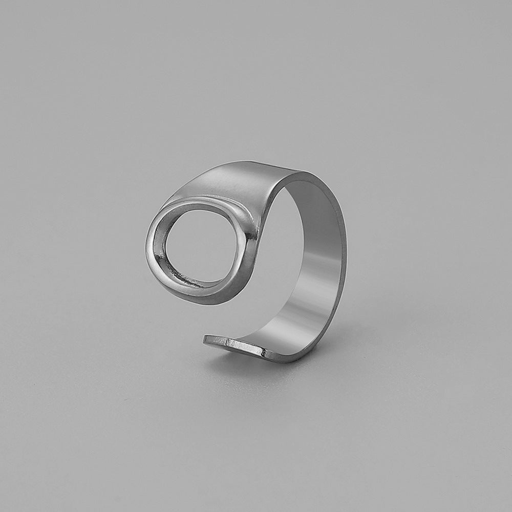 Ins Style Letter Titanium Steel Plating Open Ring