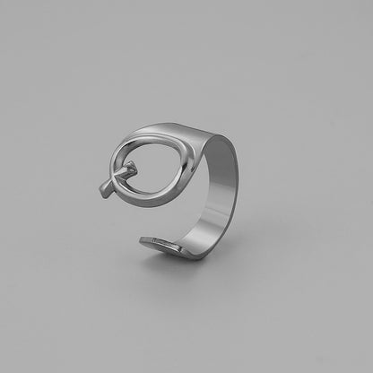 Ins Style Letter Titanium Steel Plating Open Ring