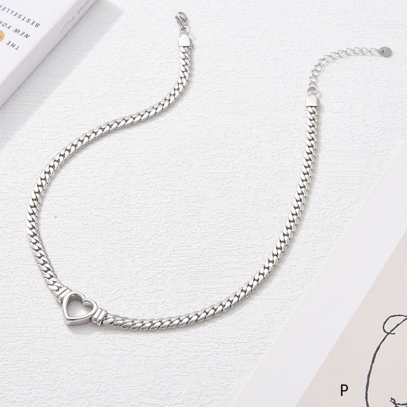 Ig Style Heart Shape Stainless Steel Plating Necklace