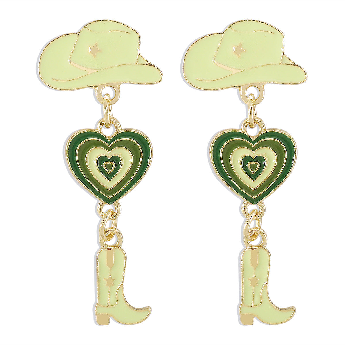 1 Pair Simple Style Heart Shape Alloy Enamel Women's Drop Earrings