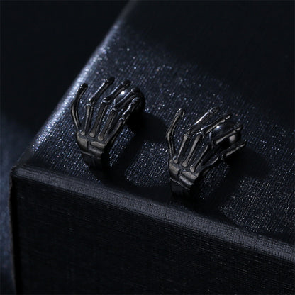 Hip-Hop Hand Stainless Steel Plating Earrings 1 Pair