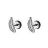 Punk Leaf Stainless Steel Plating Ear Studs 1 Pair