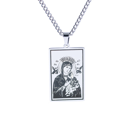 Ethnic Style Virgin Mary Stainless Steel Plating Necklace 1 Piece