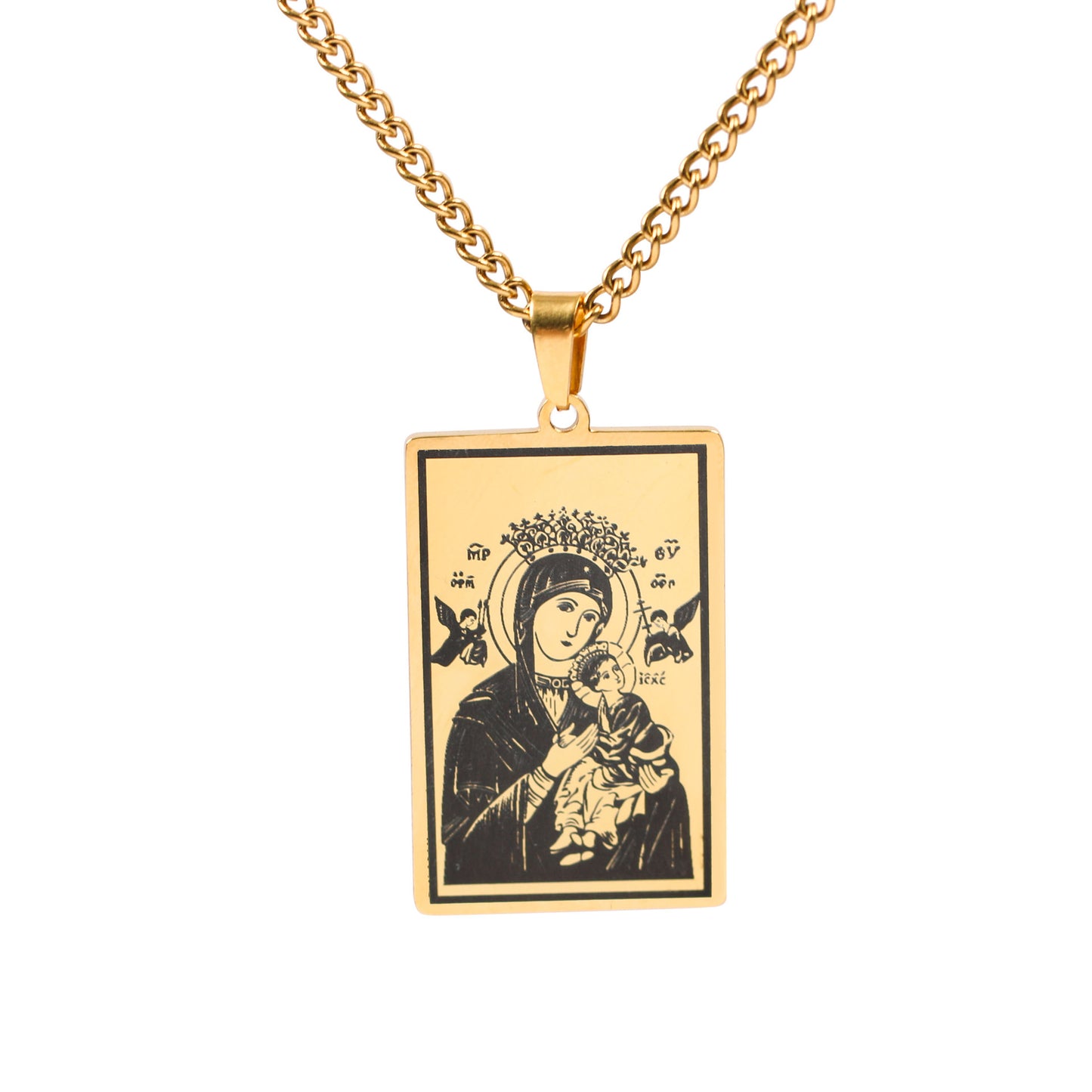 Ethnic Style Virgin Mary Stainless Steel Plating Necklace 1 Piece