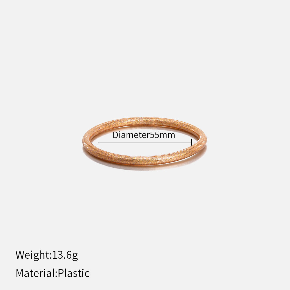 Simple Style Round Solid Color Plastic Women's Bangle