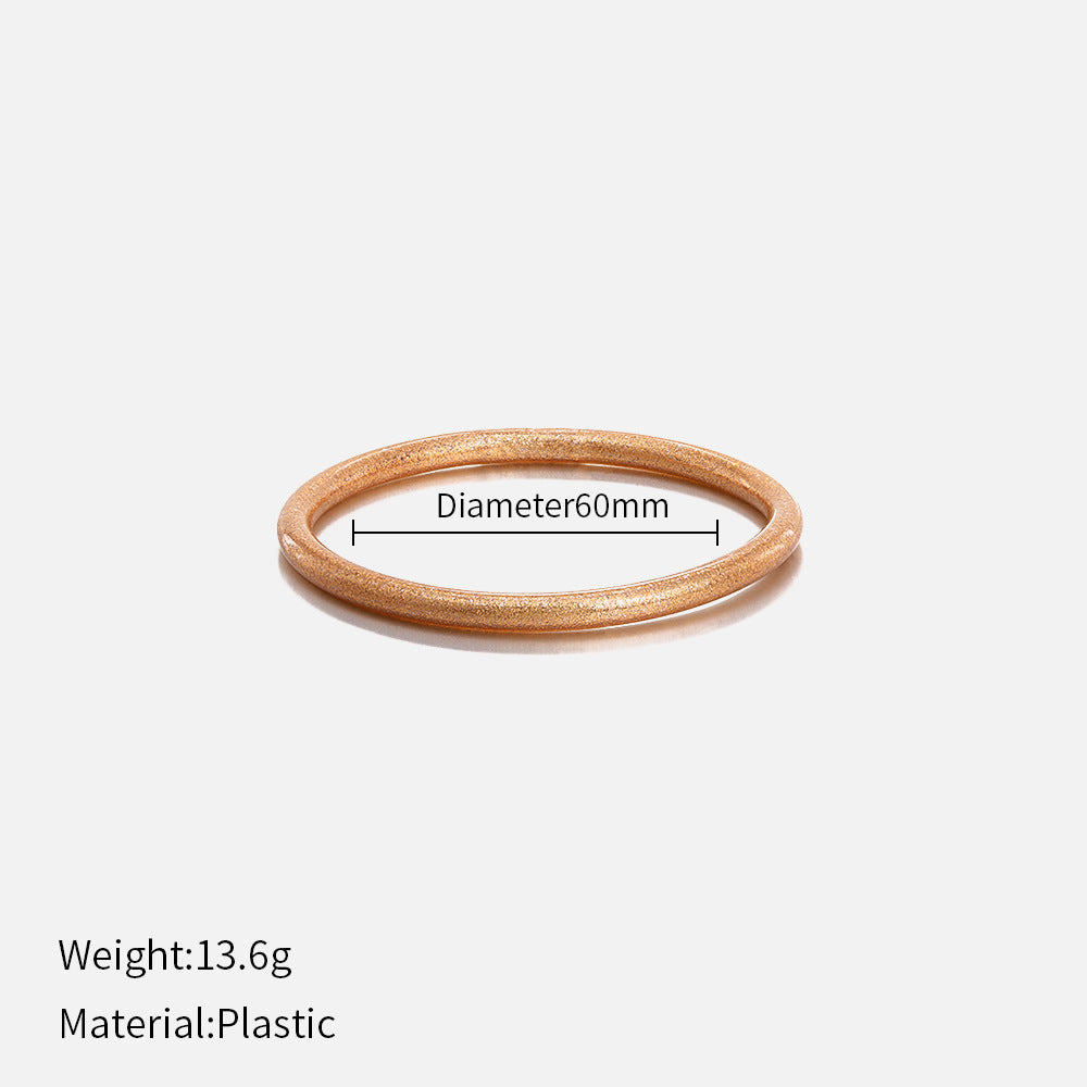 Simple Style Round Solid Color Plastic Women's Bangle