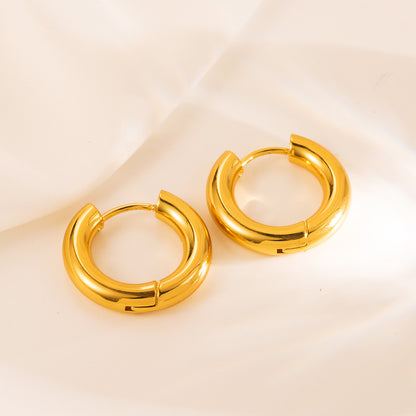 1 Set Simple Style Eye Solid Color Gold Plated Stainless Steel Gold Plated Earrings