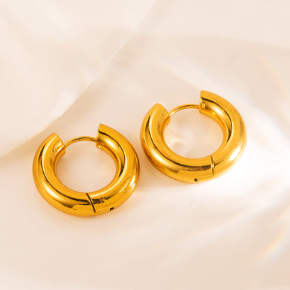 1 Set Simple Style Eye Solid Color Gold Plated Stainless Steel Gold Plated Earrings