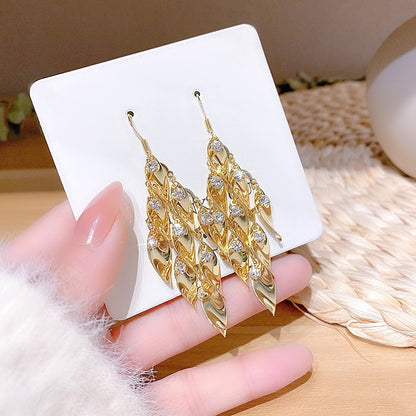 Fashion Flower Bow Knot Copper Inlay Artificial Pearls Zircon Drop Earrings 1 Pair