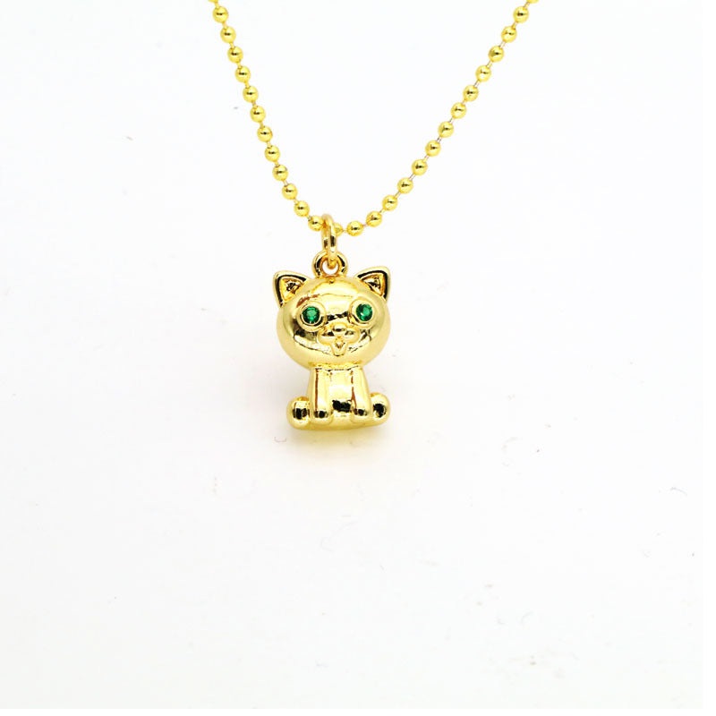 Fashion Bear Copper Inlay Artificial Diamond Pendant Necklace 1 Piece