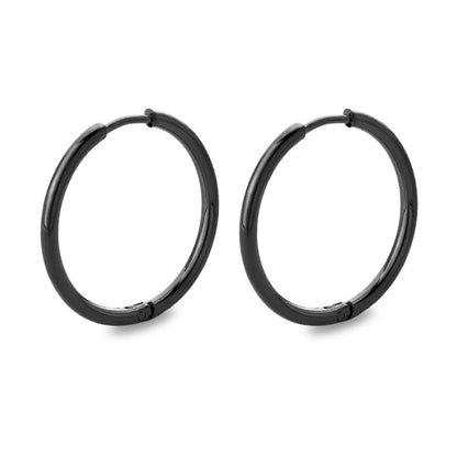 Simple Style Solid Color Stainless Steel Hoop Earrings 1 Pair