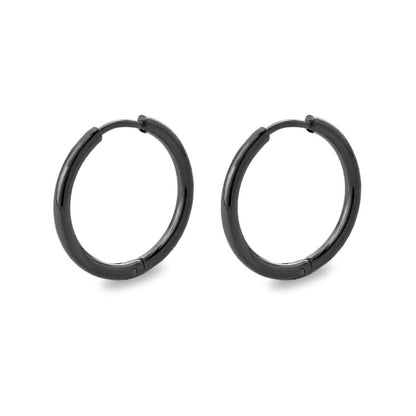 Simple Style Solid Color Stainless Steel Hoop Earrings 1 Pair