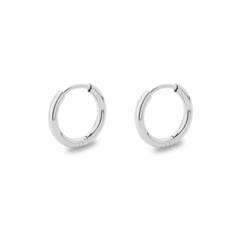 Simple Style Solid Color Stainless Steel Hoop Earrings 1 Pair