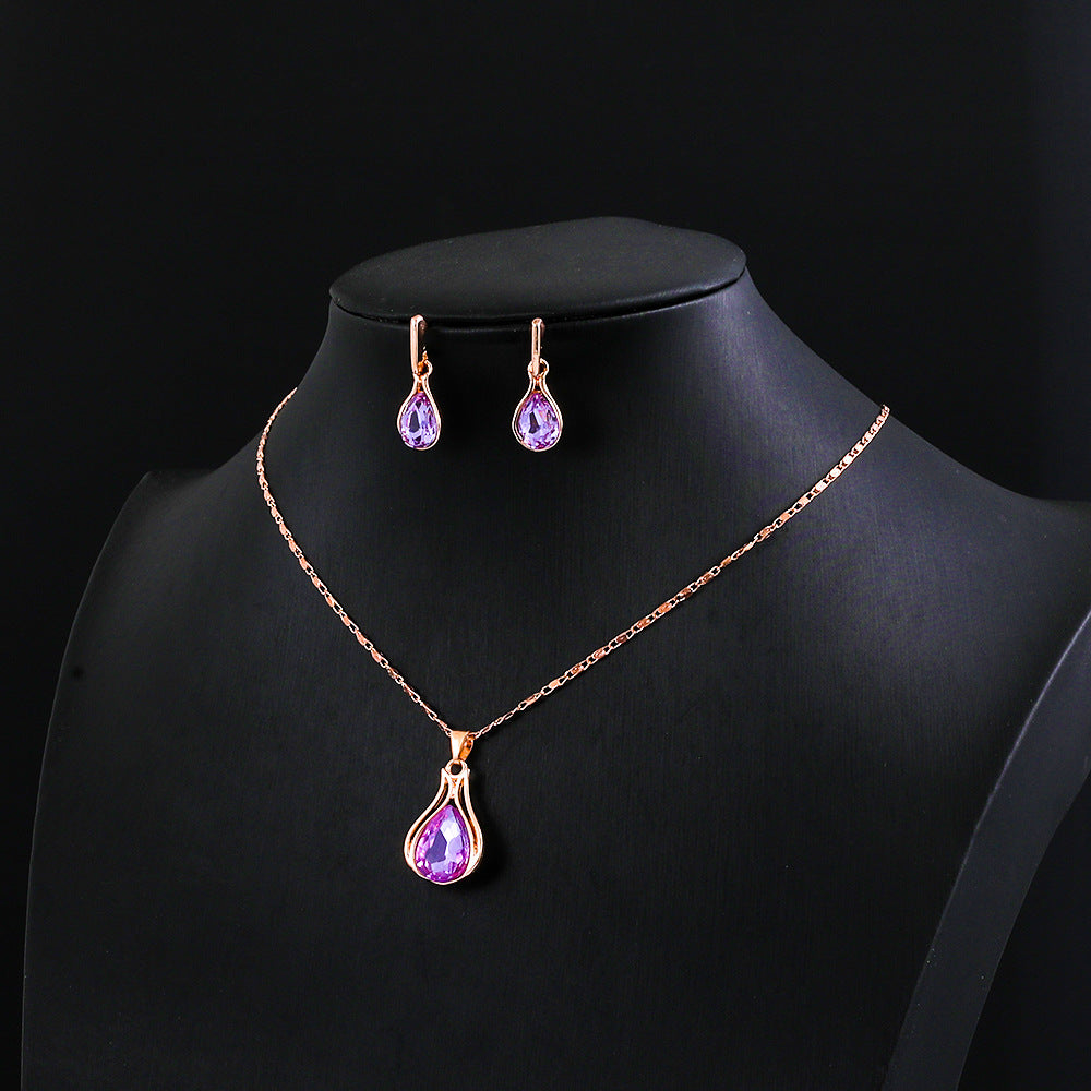 Fashion Water Droplets Alloy Inlay Rhinestones Women's Jewelry Set