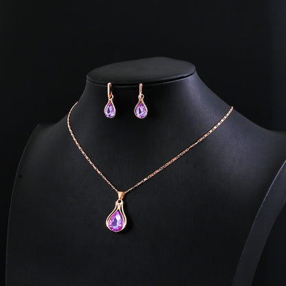 Fashion Water Droplets Alloy Inlay Rhinestones Women's Jewelry Set