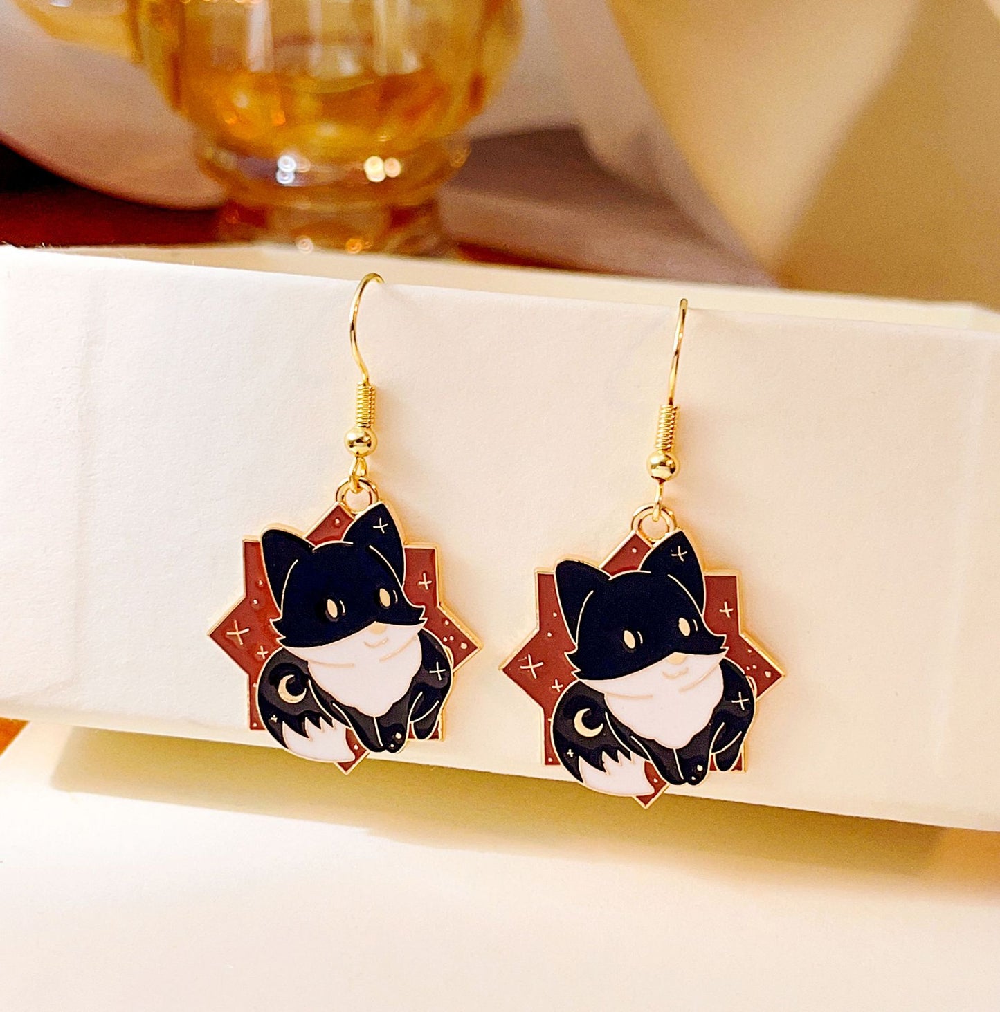 Cute Rabbit Moon Heart Shape Alloy Enamel Women's Drop Earrings 1 Pair