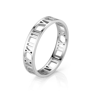 Fashion Geometric Titanium Steel Hollow Out Rings 1 Piece