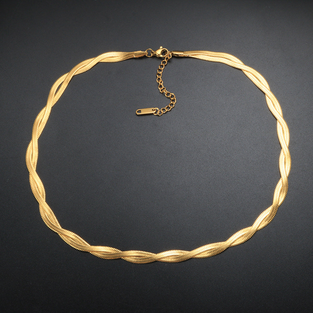 Wholesale Fashion Twist Titanium Steel Plating Bracelets Necklace