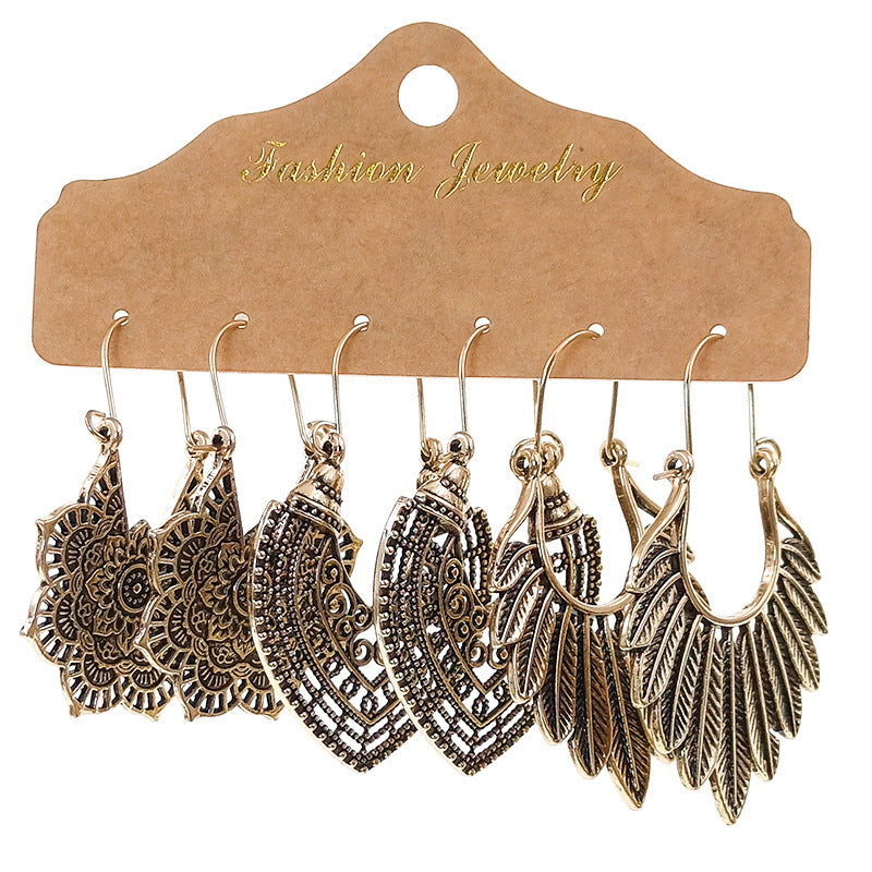 1 Set Retro Leaves Alloy Enamel Women's Drop Earrings