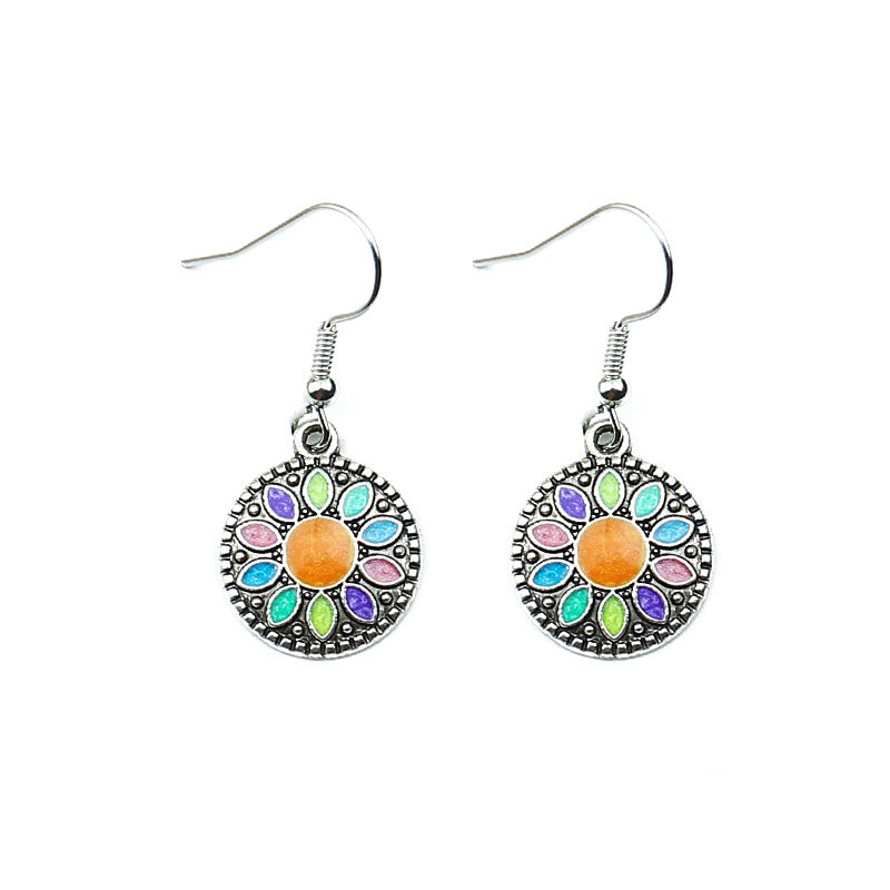 1 Pair Retro Water Droplets Alloy Inlay Artificial Gemstones Women's Drop Earrings