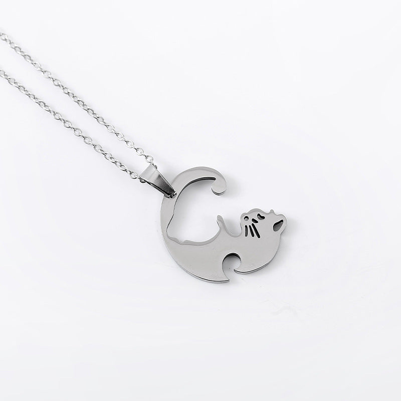 Cartoon Style Geometric Stainless Steel Titanium Steel Plating Metal Pendant Necklace 1 Piece