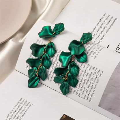 1 Pair Fashion Petal Arylic Stoving Varnish Women's Drop Earrings