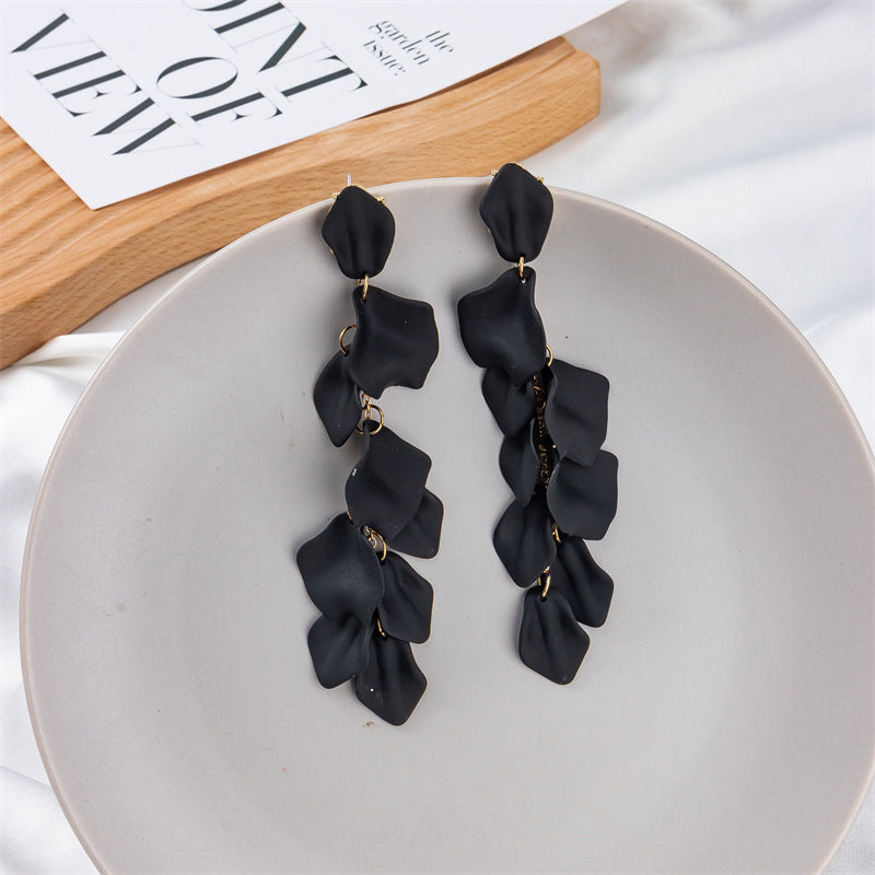 1 Pair Fashion Petal Arylic Stoving Varnish Women's Drop Earrings