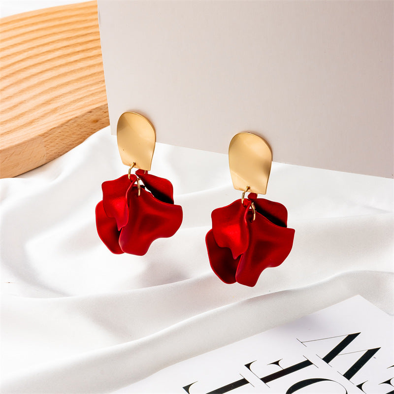 1 Pair Lady Flower Arylic Drop Earrings