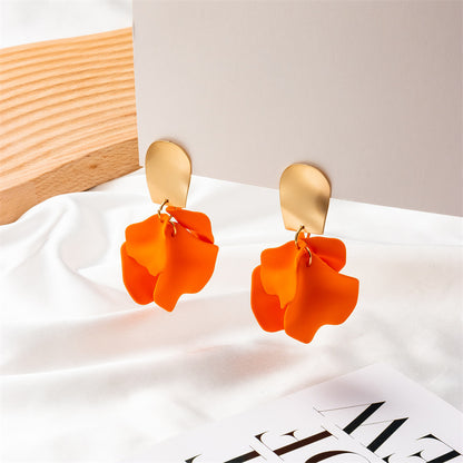 1 Pair Fashion Petal Arylic Stoving Varnish Women's Drop Earrings