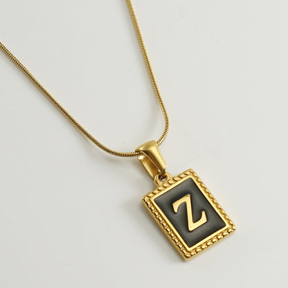 Simple Style Letter Stainless Steel Titanium Steel Enamel Chain Pendant Necklace 1 Piece