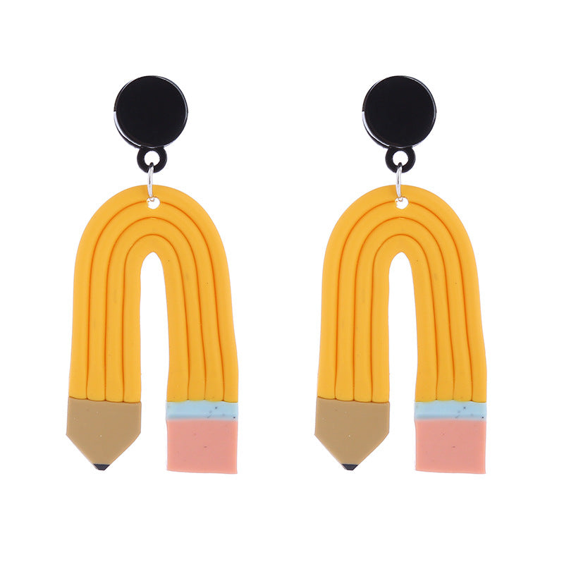 1 Pair Cute Geometric Soft Clay Irregular Women's Earrings