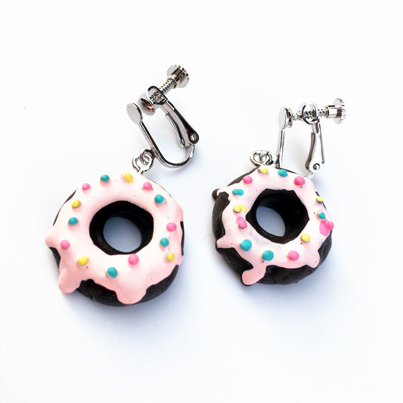 1 Pair Cute Geometric Donuts Resin Women's Earrings