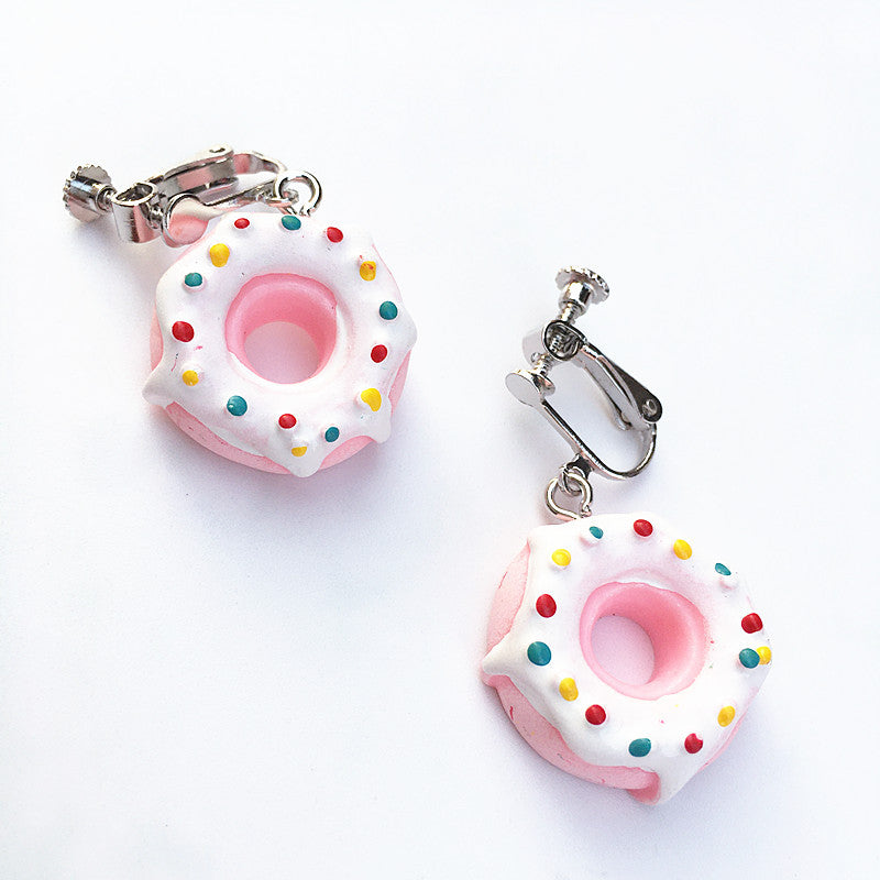 1 Pair Cute Geometric Donuts Resin Women's Earrings