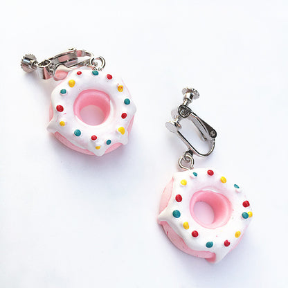 1 Pair Cute Geometric Donuts Resin Women's Earrings