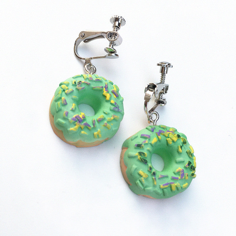 1 Pair Cute Geometric Donuts Resin Women's Earrings